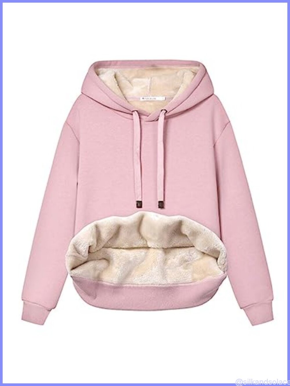 Womens Hooded Sweatshirt Sherpa Lined Fleece Pullover Loose Fit Winter Warm